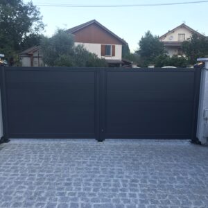 Portail alu motorisé avec moteurs invisibles à Voreepe en isère.